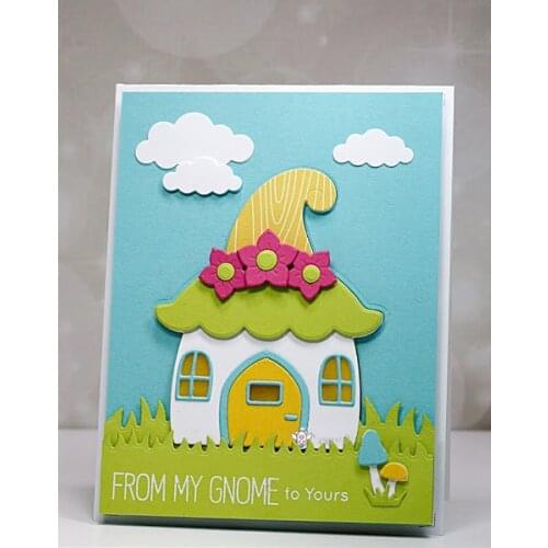 Mmao Crafts Metal Steel Cutting Dies New Mushroom house decoration Stencil For DIY Scrapbooking Paper/photo Cards Embossing Dies