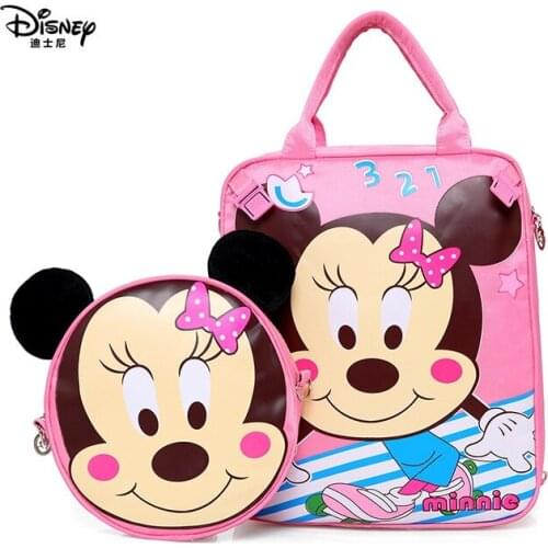 Disney cartoon backpack cute Mickey double bag multi-function childrens tutorial bag primary school bag shoulder slung bag