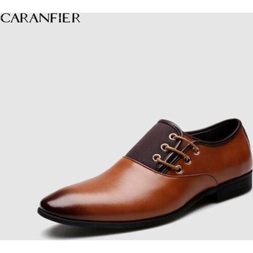 CARANFIER Men Dress Shoes Men Casual Shoes Size 38-47 Black Classic Point Toe Oxfords for Men Fashion Mens Business Shoes