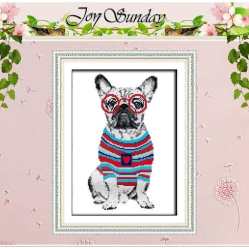 French bulldog counted Cross Stitch 11CT 14CT Cross Stitch Set Wholesale DIY animals Cross-stitch Kit Embroidery Needlework