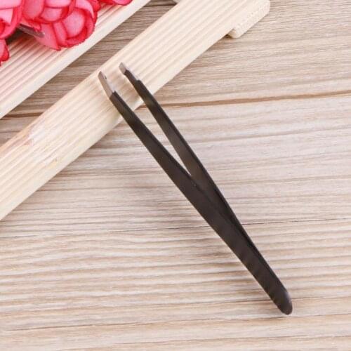 Freeshipping Eyebrow Tweezer Set Stainless Steel 9.6cm Slant Tip Point Tip Flat Tip Rose Red Black Tweezers For Hair Removal