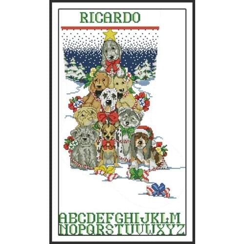 Cross Stitch Kits Christmas 14ct 11ct Printed Canvas DIY for Needlework Animal Painting Cross Stitch Embroidery Kit DMC Threads