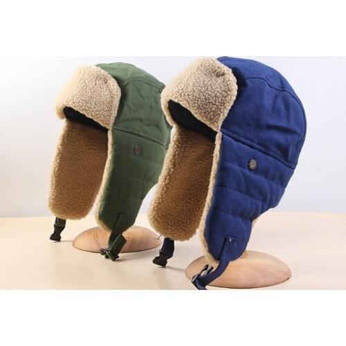 New Classic Retro Female Winter Hat Male Trend Fold Velvet Thicken Warm Soft Protection Ear Windbreak Riding Ski Bomber Hats