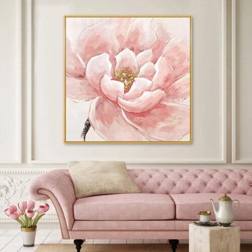 New Arrival Home Wall Flower Canvas Art Handmade Abstract Flower Oil Painting Canvas Wall Art Modern Home Decoration No Frame
