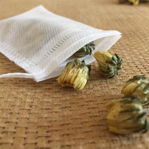 100pcs Disposable Drawstring Flower Teabags Empty Tea Bags Coffee Bag Food Grade Non-woven Fabric Paper Coffee Filters Teaware