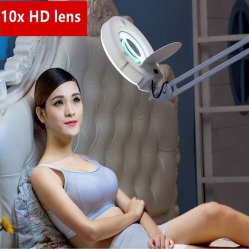 Factory wholesale10x New folding LDD floor lamp magnifying glass reading light Beauty tattoo professional lights Fill light
