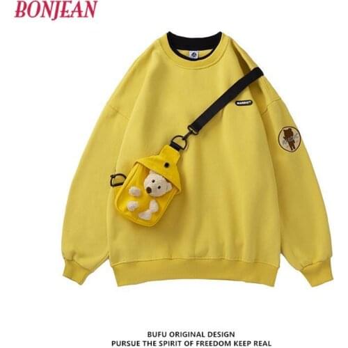 Harajuku Couple Hoodies Women Oversized Kawaii Clothes Sweatshirts Korean Tops Christmas Sweatshirt Womens Winter Tops