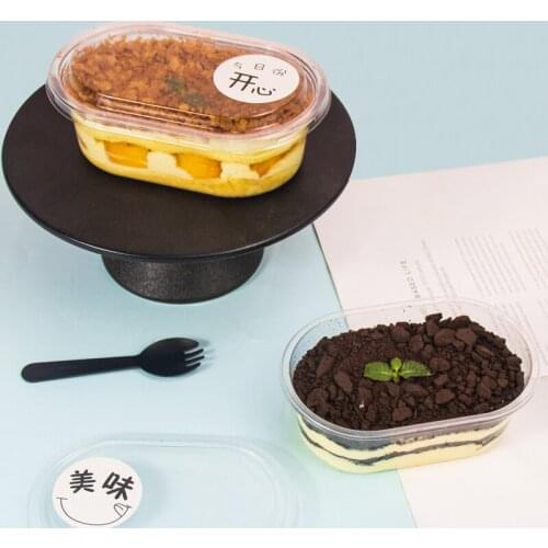 25pcs Net red fruit salad packaging plastic box ice cream cup transparent PET dessert bowl 365ml 500ml 700ml cake cup with lid