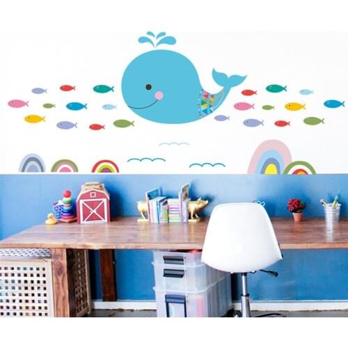 Underwater Colorful Fish Bubble Wall Sticker Decals Bathroom Bedroom Living Room Home Decor Nursery Decals Poster Mural