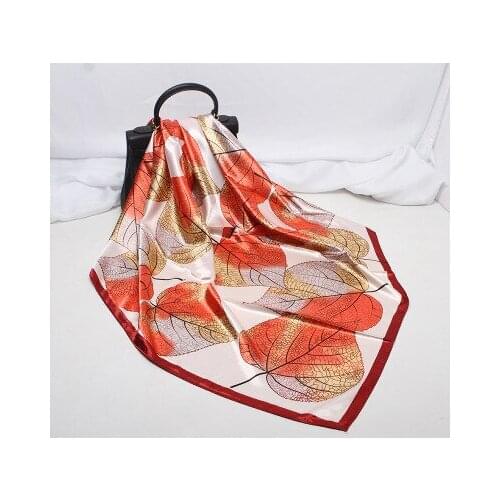 90*90cm New Large Leaf Printed Scarf Womens All-match Large Square Scarf Shawl women