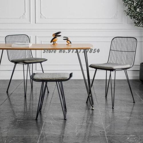 Nordic Outdoor Iron Art Dining Chair Home Creative Net Red Ins Makeup Chair Modern Minimalist Leisure Stool Backrest