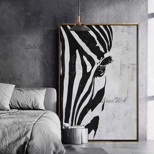 Contemporary 100% Handpainted Painting Black And White Wall Art Home Decor New Arrival Modern Oil Painting On Canvas No Framed