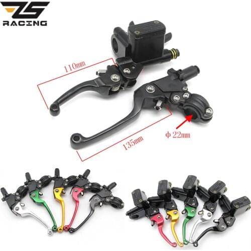 ZS Racing 22mm Universal Adjustable ASV Motorcycle Brake Clutch Levers Master Cylinder Hydraulic Pump For HONDA KAWASAKI YAMAHA