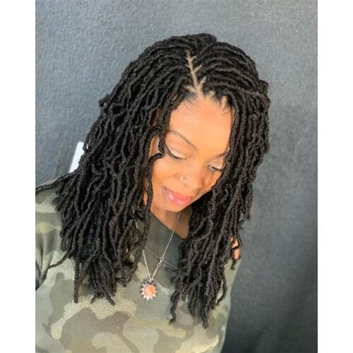 Nu Locs Crochet Hair Natural Curly Dreadlocks Hair Black Dark Brown Faux Locs Crochet Braids 18" 21Strands/Pack