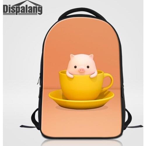 Women Travel Shoulder Bag Knapsack Animal Pig Cartoon Laptop Backpack For 14 Inch Notebook Girl Large Capacity School Bag Rugzak