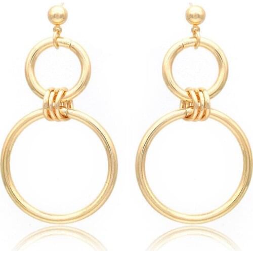 2021 New Ladies Fashion Personality Geometric Size Gold Pendant Earrings Wedding Trend Pendant Earrings Gashion Jewelry Gifts