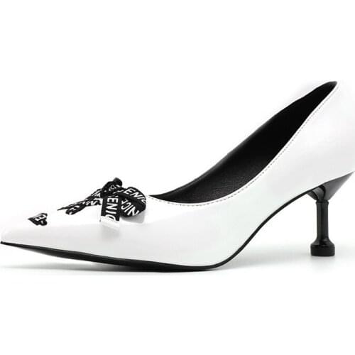 2019 Brand Sexy Pointed Toe Stiletto Lady Pumps Elegant Bow Comfortable Woman Party Wedding High Heels 7CM Women Orange Shoes