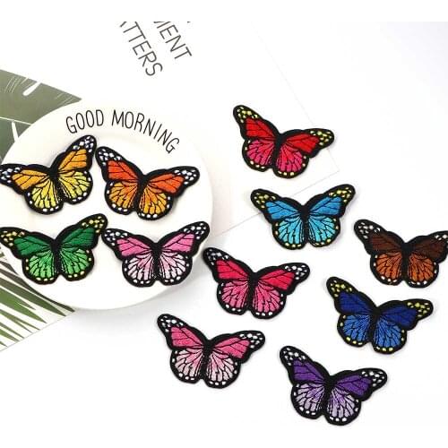 1 or 10 PCs Butterfly Insect Motif Embroidered Patch Applique Customise Clothing Patches