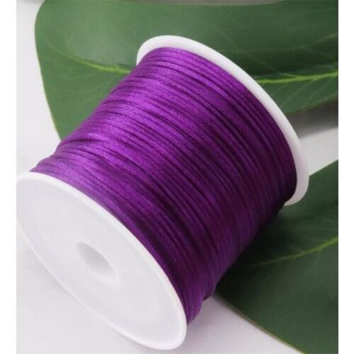 1MM Purple Nylon Chinese Satin Silk Knot Cord Rattail Thread Necklace Macrame String Jewelry Findings Beading Rope #138