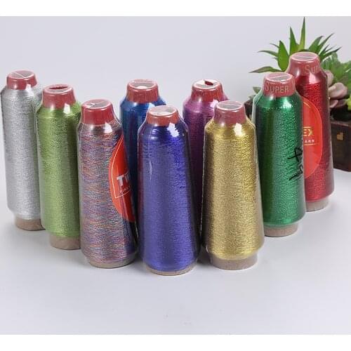 1 Piece 150D Sewing Machine Cone Threads Polyester Overlocking All Purpose Golden Silver Color Sewing Thread