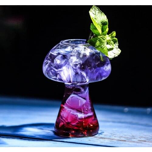 1PCS Mushroom Cocktail Glass Molecular Gastronomy Bar Rectification Bartender Special Beer Wine Glasses Goblet Cooler Cup