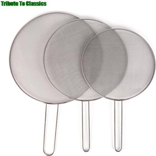 1pcs Stainless Steel Splatter Screen Mesh Pot Lid Cover Silver Oil Frying Pan Lid 25/29cm/33cm Cooking Tools Kitchen Accessories