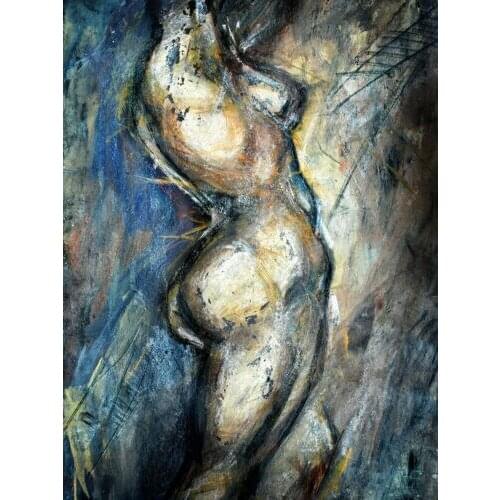 100%Handmade original naked woman abstract painting wall decor Art nude