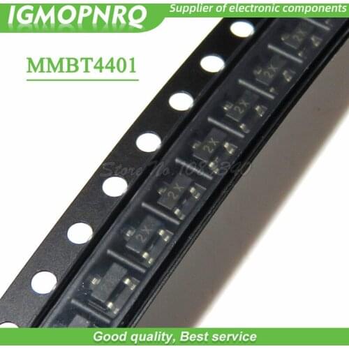 100pcs MMBT4401 MMBT4401LT1G 4401 600mA 40V SOT-23 NPN SMD Transistor