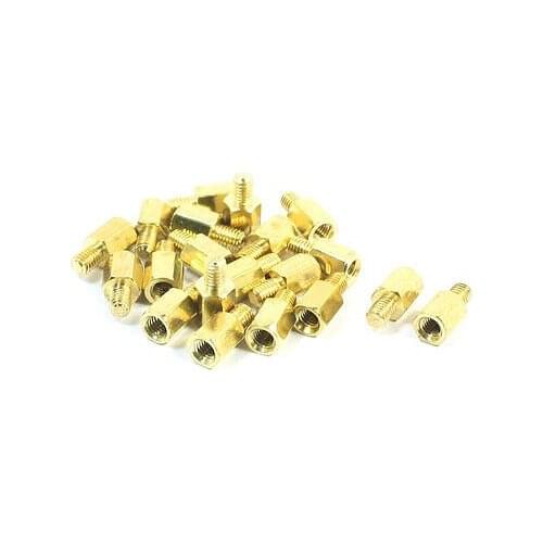 20 Pcs PC Case PCB Motherboard Brass Standoff Hexagonal Spacer M3 6+4mm