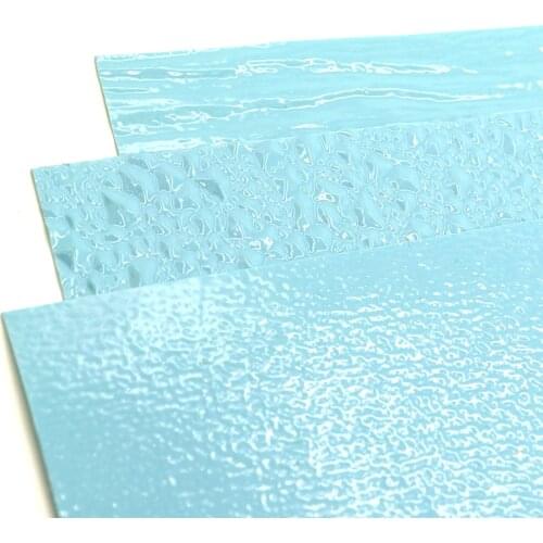 4pcs DIY PVC blue color pattern building lake water wave film landscape model water surface ripple simulation surface