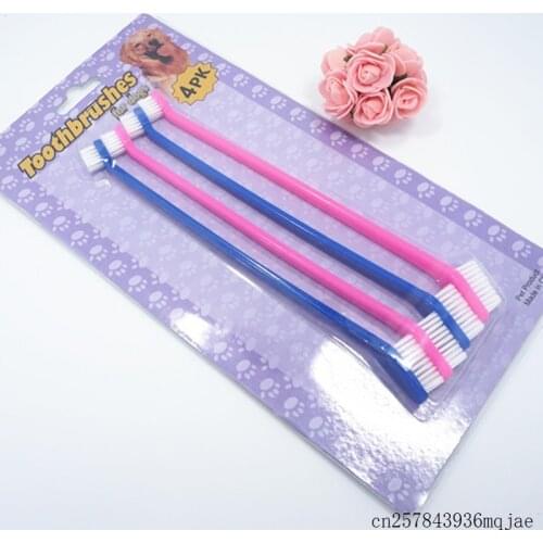 40sets 4pcs/set Dog Toothbrush Pet Tooth Cleaning Tools Cat Pet Dental Grooming Tools Washing Tooth Brush