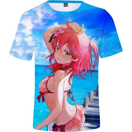 BSLNXNMA HOLOLIVE VTuber Sakura Miko 3D Printed Spring Summer Preppy Men/Women Street Clothes T-shirt Streetwear Kawaii style