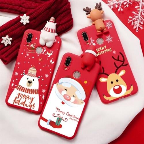 Cartoon Christmas 3D Case For Huawei Honor 9A 8X 10i Mate 20 P20 P30 P40 Lite E Pro Plus Y6p Y5p Y9 Prime P Smart 2020 2019 Etui