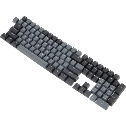 Dolch Black Gray Mixed Thick PBT 108 Keycaps OEM Cherry Profile ANSI Layout Bi-Color Injection Over Molding Keycap