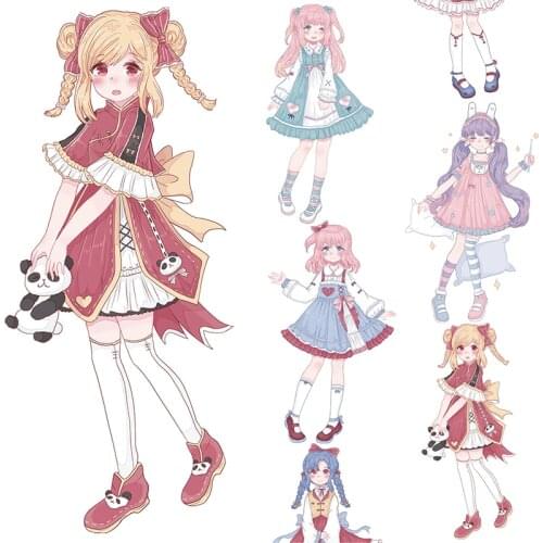 Kawaii Western Style Clothes Girls Washi Tapes Junk Journal Masking Tape Adhesive Tape DIY Scrapbooking Washi Stickers