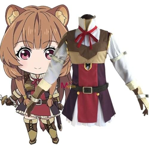 Anime The Rising of the Shield Hero Raphtalia Cosplay Costume Wig Shoes Halloween Party Costumes For Women