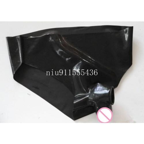 Latex Mens Sexy Shorts Brief with Ball Cock Bondage Penis Half Cover Cekc Zentai Fetish