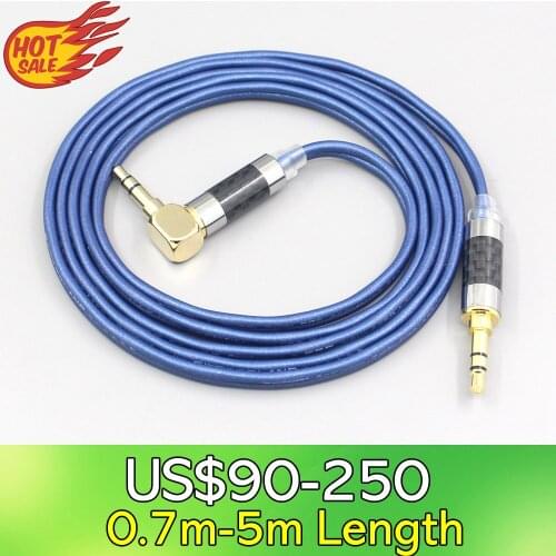 LN007660 High Definition 99% Pure Silver Earphone Cable For Fostex T50RP Mk3 T40RP Mk2 T20RP Mk2 Dekoni Audio Blue Headphone