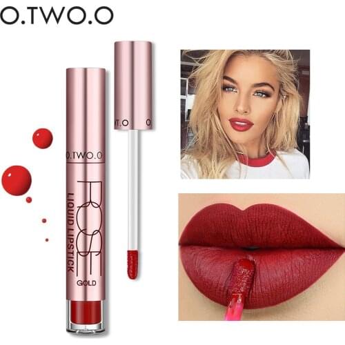 Cross Border Hot Selling O.TWO.O Non-stick Cup Does Not Fade Matte Lip Gloss Liquid Lipstick 12 Colors