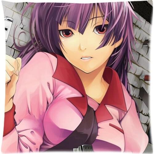 Soft Polyester Square Pillow Case Sofa Cushion Cover For Car Chair Senjougahara Hitagi Cushion Case 45x45cm Without Stuffing