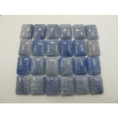 Natural Blue Aventurine Bead Cabochon 15x20mm Rectangle Cabochon Ring Face Pendnat 10pcs/lot