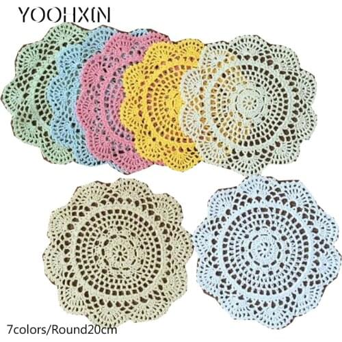 Modern Lace cotton table mat cloth kitchen crochet Placemat place mat Doily dining tea Cup mug coffee Coaster plate drink Pad