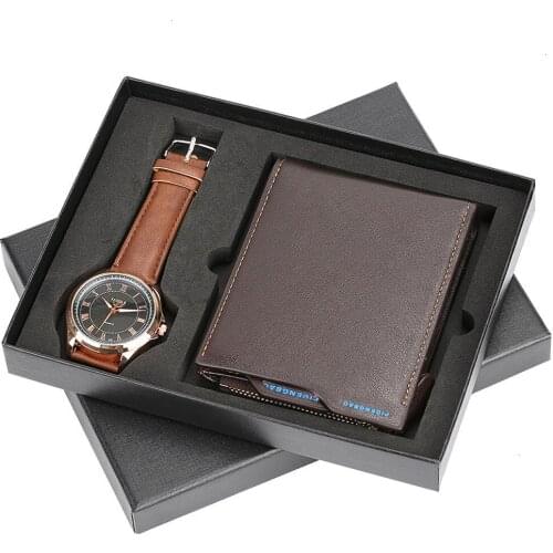 New Arrival Watch Men Gift Wallet Suit Exquisite Packing Wristwatch Mens Watches Quartz Set Quality Top Brand Luxury Clock Men