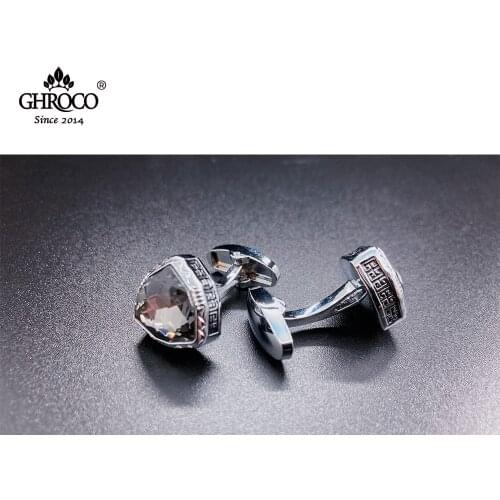 CHROCO Charming Triangular With Acrylic Men’s Cufflinks for French Cuff Dress Shirt Popular in European&American Gift for Him