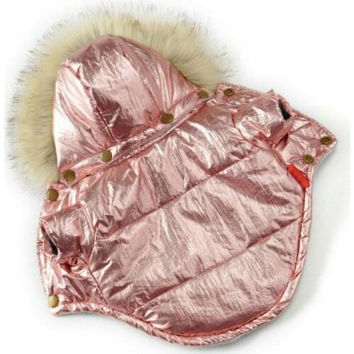 Dog Clothes Winter Warm Jacket For Small Dogs Waterproof Fur Hooded Puppy Pet Coat Chihuahua French.Bulldog Clothing Overalls