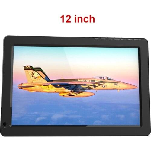 D12 Portable Display HD Player 12 inch car Display2000 mah Battery DVB-T2 Support PVR USB TF card multi-function Media player