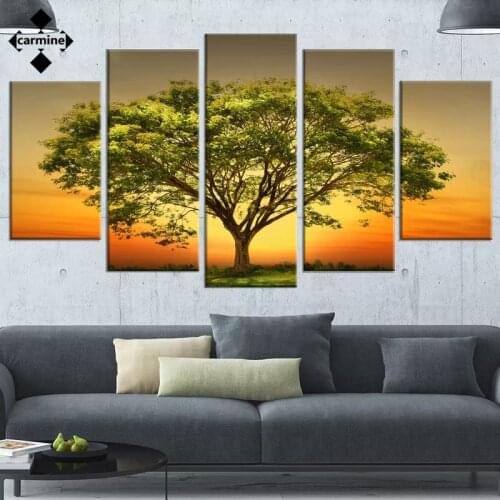 Nature Tall Trees Poster and Print Modern Printing Picture Hd Posters Wall Decor Frameless 5 Pieces Plants Canvas Pictures Decor