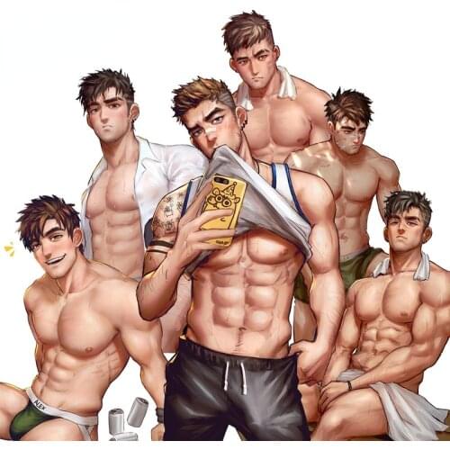 Sexy Handsome Gay Boy Man Anime Car Sticker Decal Decor Waterproof Motorcycle Off-road Trunk Guitar Laptop Waterproof PVC Vinyl