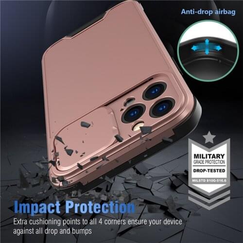 Sliding Camera Protection Mobile Case For iPhone 12 11 Pro 7 8 Plus XS Max X XR SE2020 Shockproof Outdoor Sports Business Cover