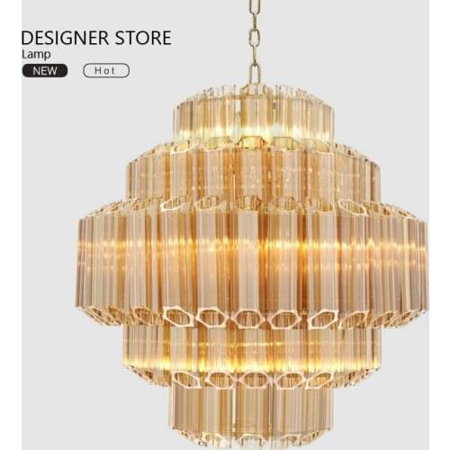 Light luxury bedroom warm glass tube restaurant luxury crystal chandelier European crystal chandelier modern luxury